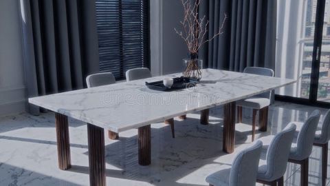 This Modern Marble Dining Table Has An Elegant And Stylish Design ... pertaining to Mastering the balance between luxury and functionality in marble dining design